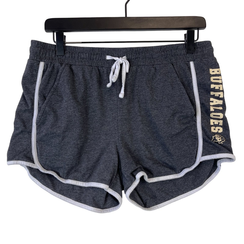 Colosseum (M) Womens Colorado Buffs Buffaloes Active Gym Shorts Gray High Rise